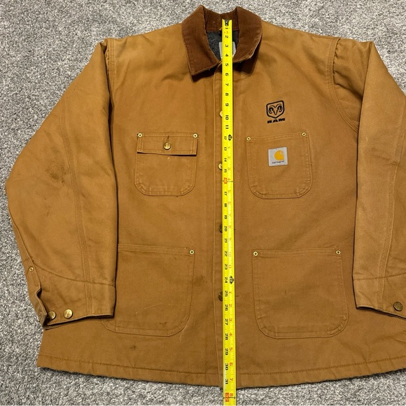 Carhartt Jacket Mens 48 Regular Brown‎ Blanket Lined Corduroy Duck Canvas Button - Picture 4 of 11